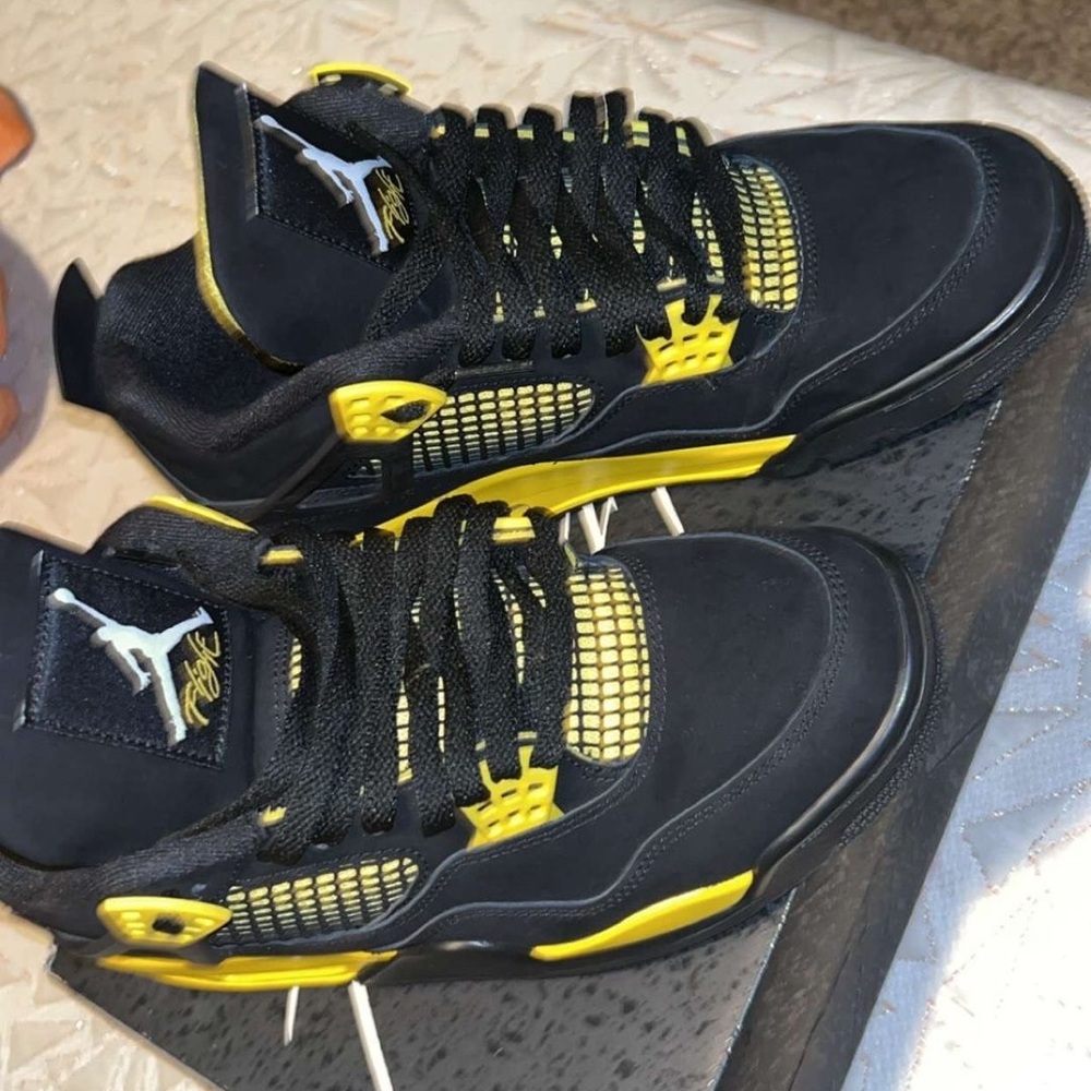 Jordan Black and Yellow Sneakers